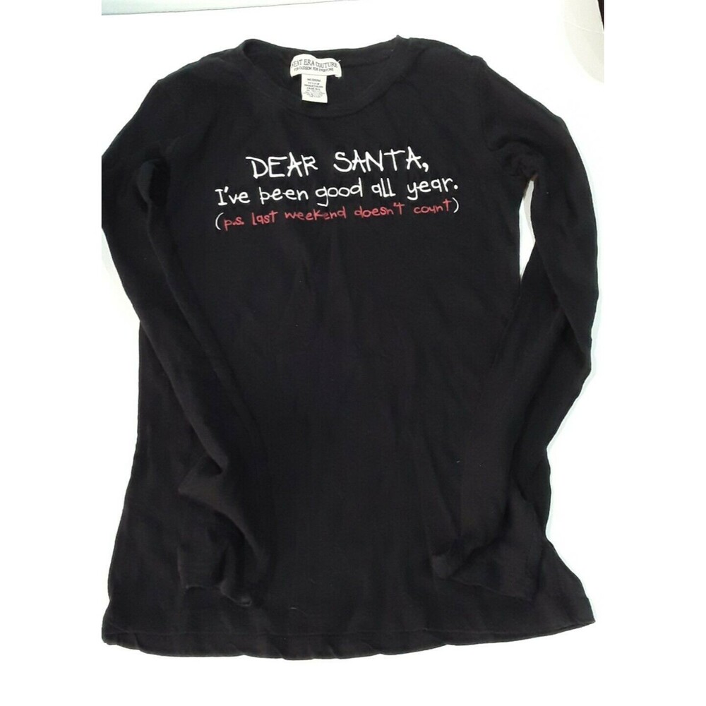 Next Era Couture Girls Holiday Humorous Long Sleeve Shirt Sz M